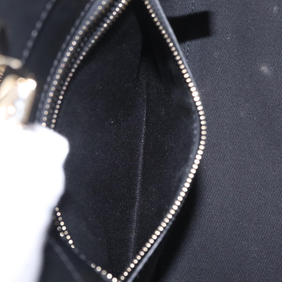Valentino Rock Studs Hand Bag Leather 2way Black Gold Auth BA17055V
