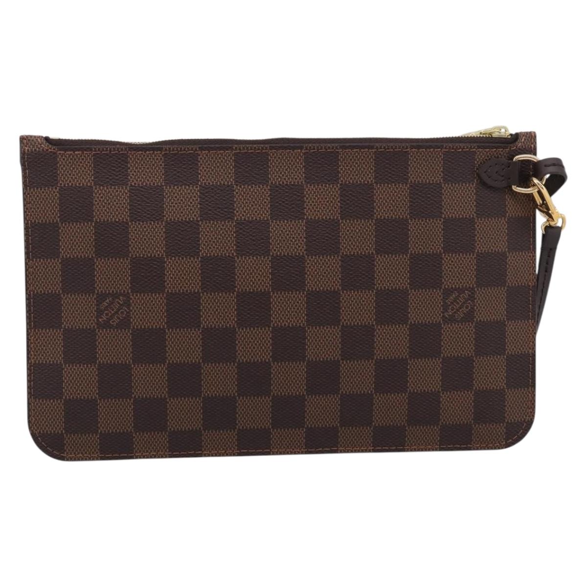 LOUIS VUITTON Damier Ebene Neverfull MM Pouch LV Auth BA17061V