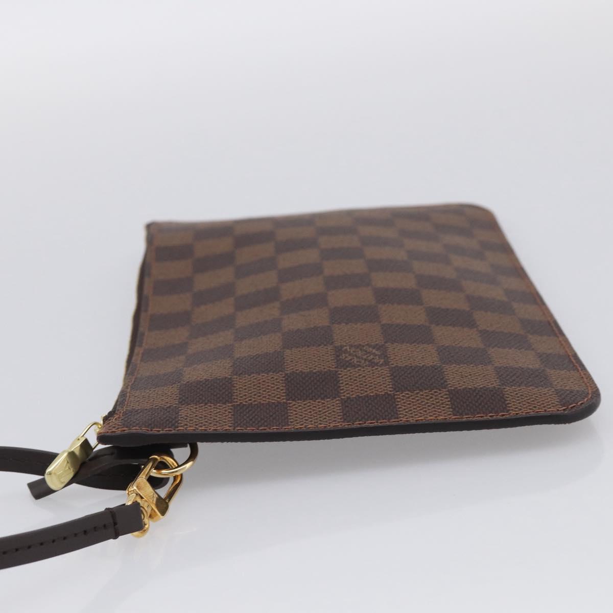 LOUIS VUITTON Damier Ebene Neverfull MM Pouch LV Auth BA17061V