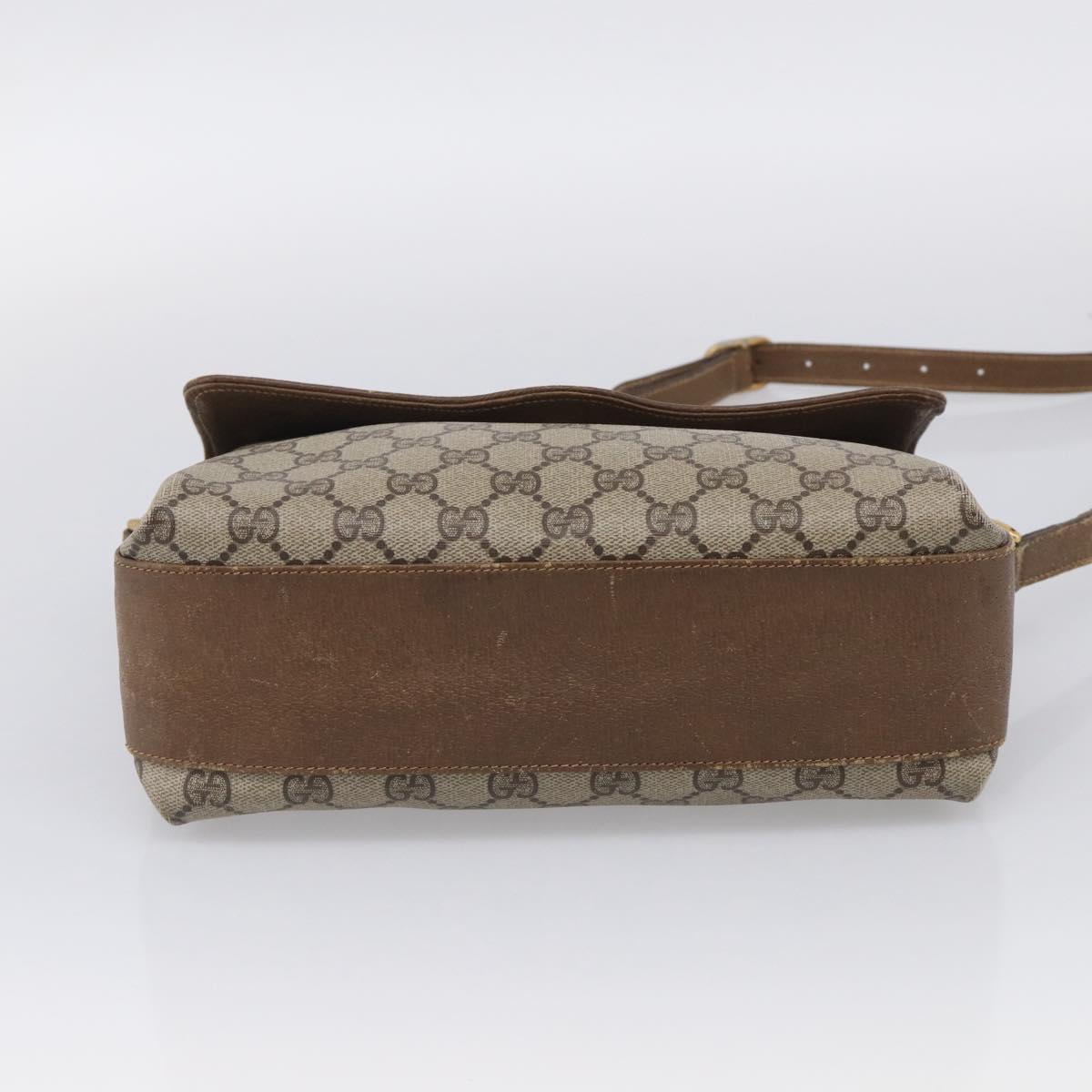 GUCCI GG Supreme Web Sherry Line Shoulder Bag PVC Beige 904 02 084 Auth BA17063