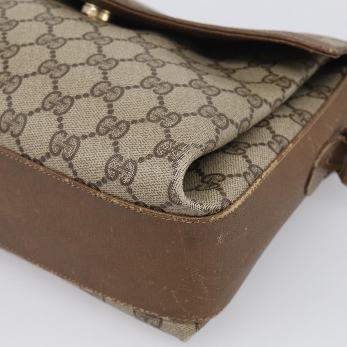 GUCCI GG Supreme Web Sherry Line Shoulder Bag PVC Beige 904 02 084 Auth BA17063