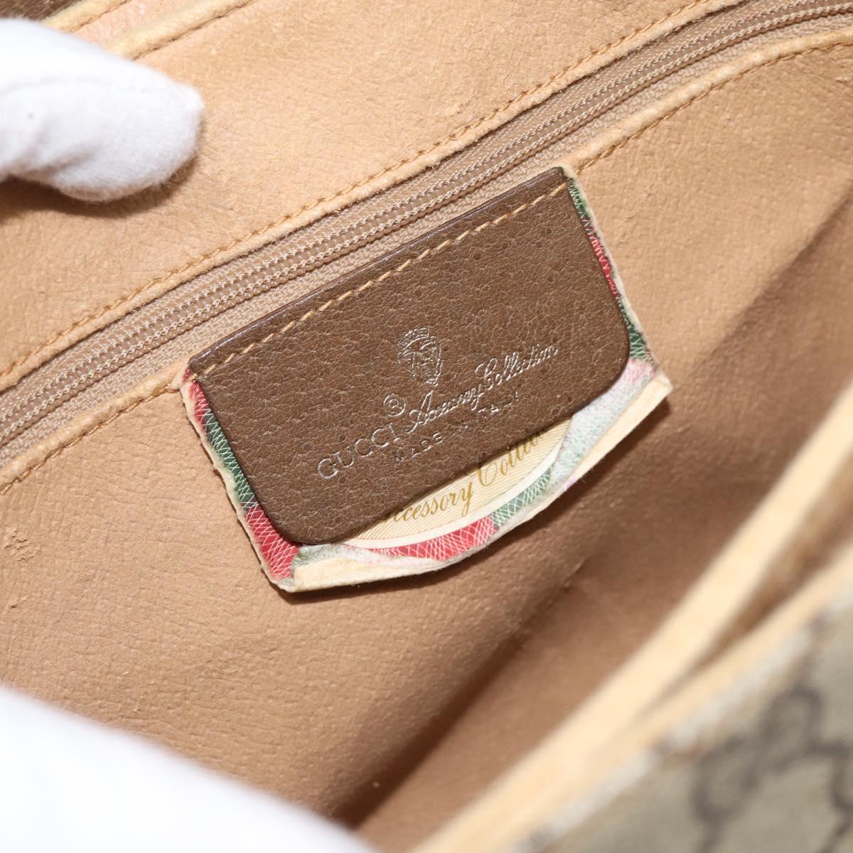 GUCCI GG Supreme Web Sherry Line Shoulder Bag PVC Beige 904 02 084 Auth BA17063