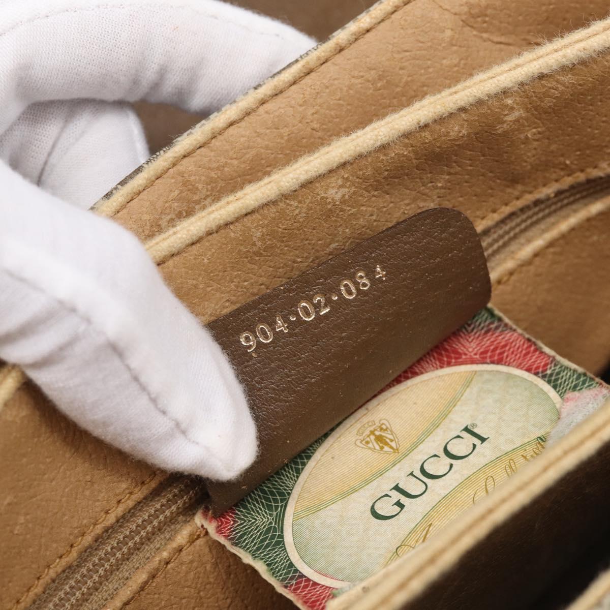 GUCCI GG Supreme Web Sherry Line Shoulder Bag PVC Beige 904 02 084 Auth BA17063