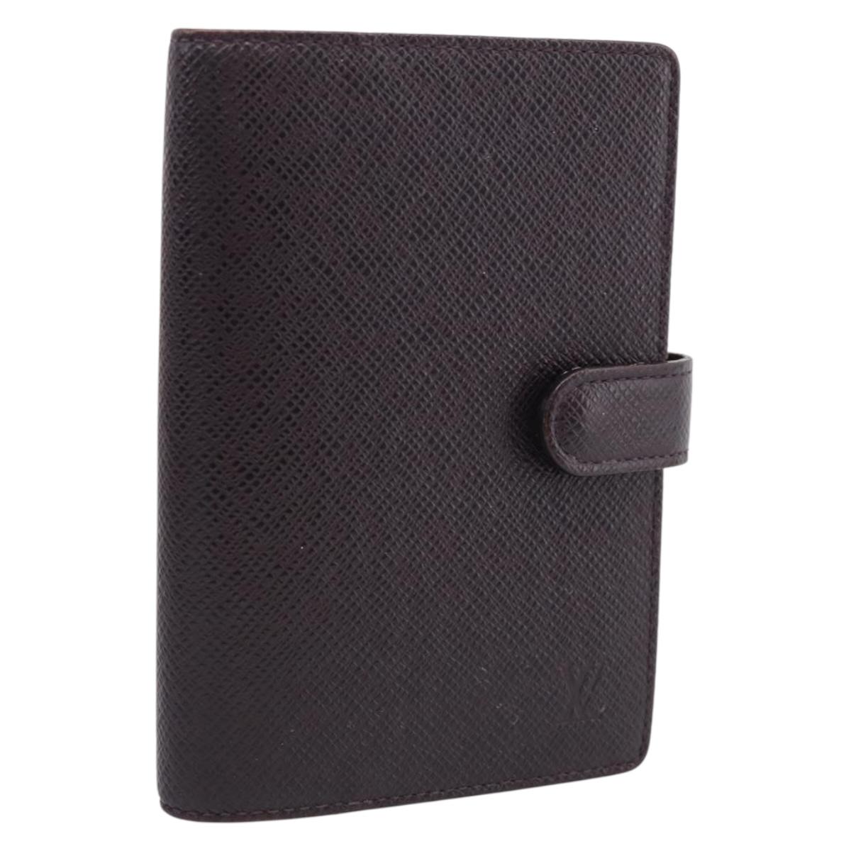 LOUIS VUITTON Taiga Agenda PM Day Planner Cover Acajou R20416 LV Auth BA17068