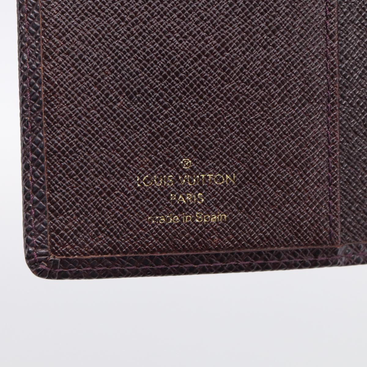 LOUIS VUITTON Taiga Agenda PM Day Planner Cover Acajou R20416 LV Auth BA17068