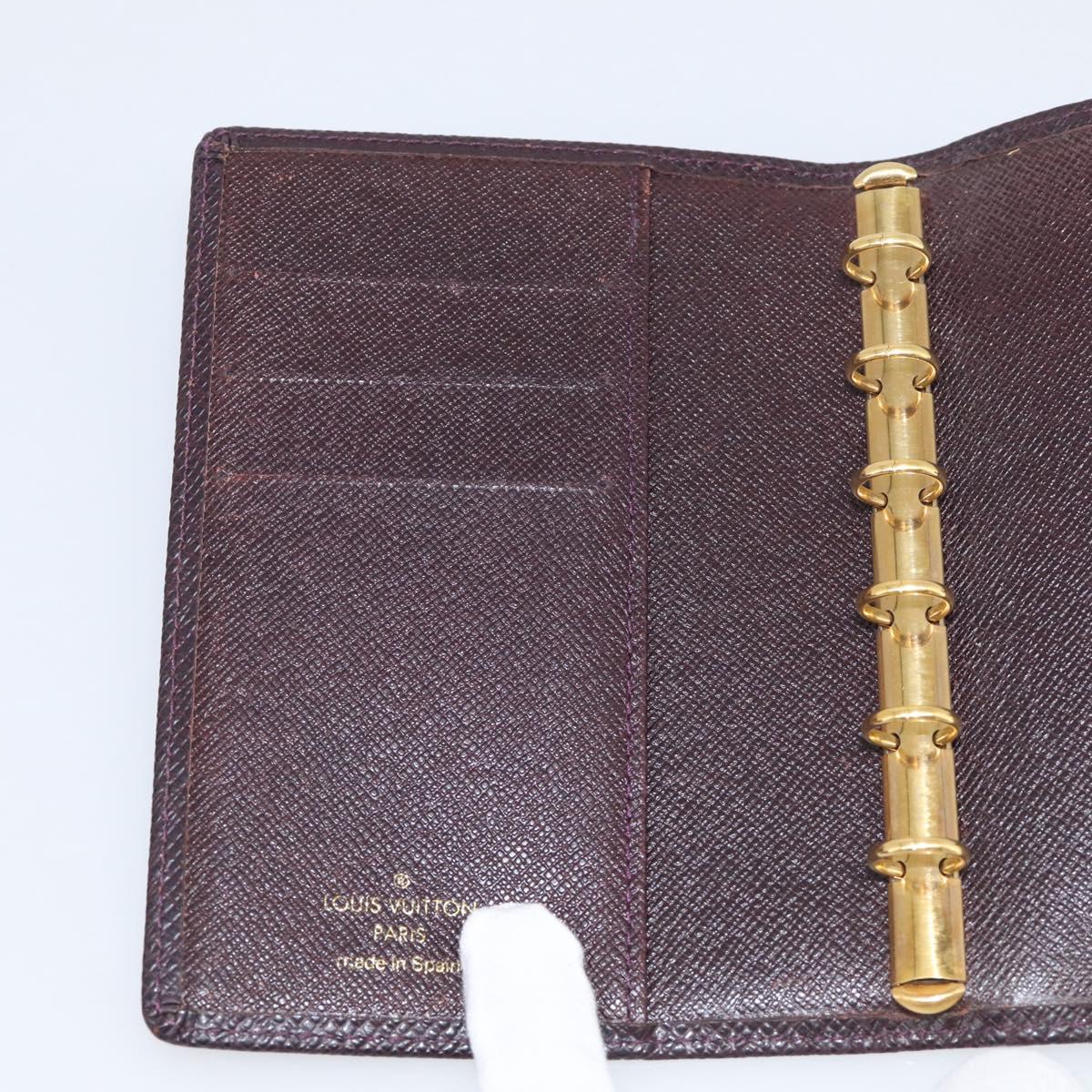 LOUIS VUITTON Taiga Agenda PM Day Planner Cover Acajou R20416 LV Auth BA17068