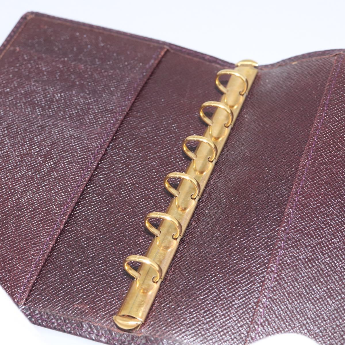 LOUIS VUITTON Taiga Agenda PM Day Planner Cover Acajou R20416 LV Auth BA17068