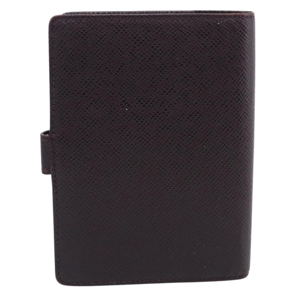 LOUIS VUITTON Taiga Agenda PM Day Planner Cover Acajou R20416 LV Auth BA17068