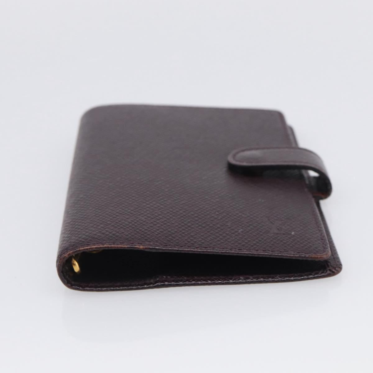 LOUIS VUITTON Taiga Agenda PM Day Planner Cover Acajou R20416 LV Auth BA17068