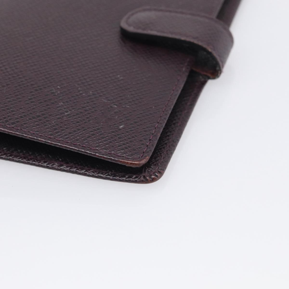 LOUIS VUITTON Taiga Agenda PM Day Planner Cover Acajou R20416 LV Auth BA17068
