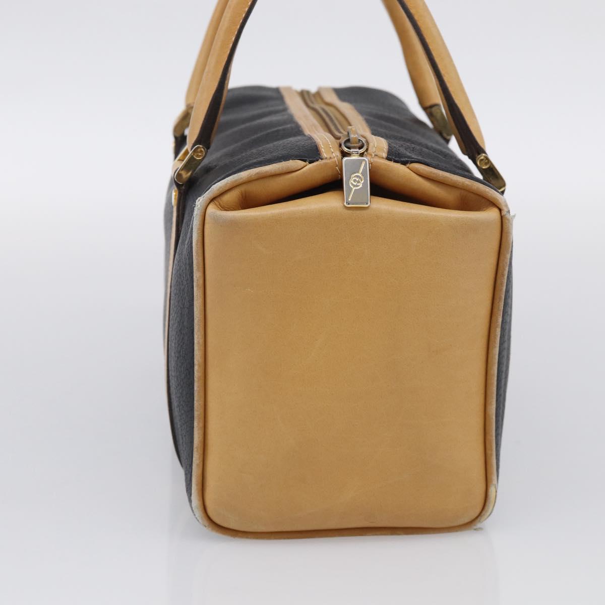 GUCCI Hand Bag Leather Black Gold 000 58 0140 Auth BA17073