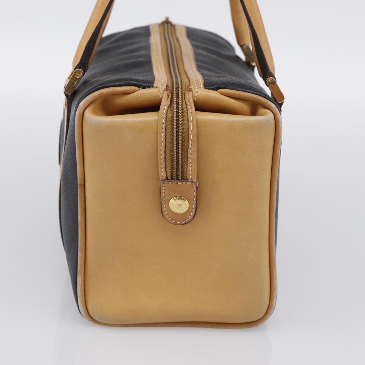 GUCCI Hand Bag Leather Black Gold 000 58 0140 Auth BA17073