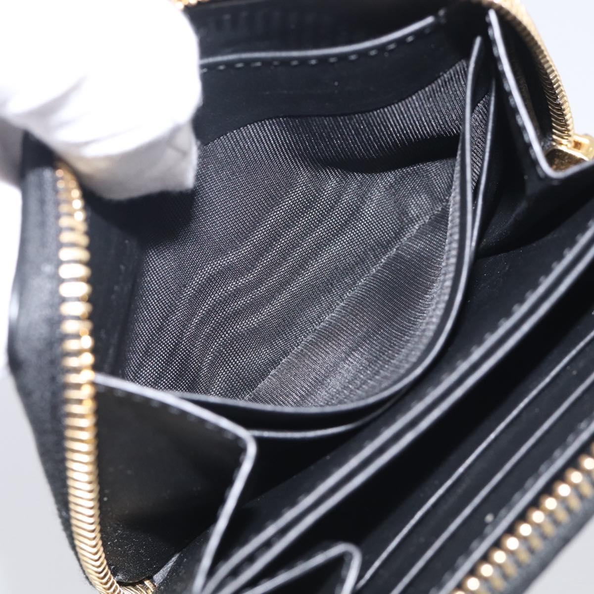 BURBERRY Coin Purse Leather Black Gold Auth BA17074A