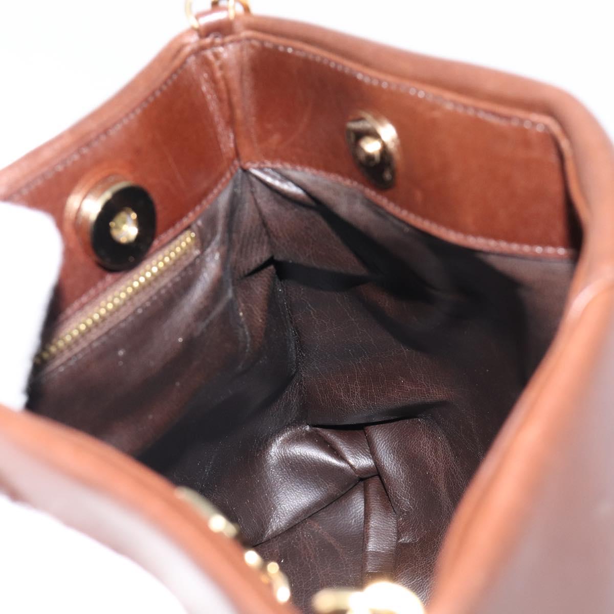 Salvatore Ferragamo Shoulder Bag Suede Brown Gold Auth BA17084