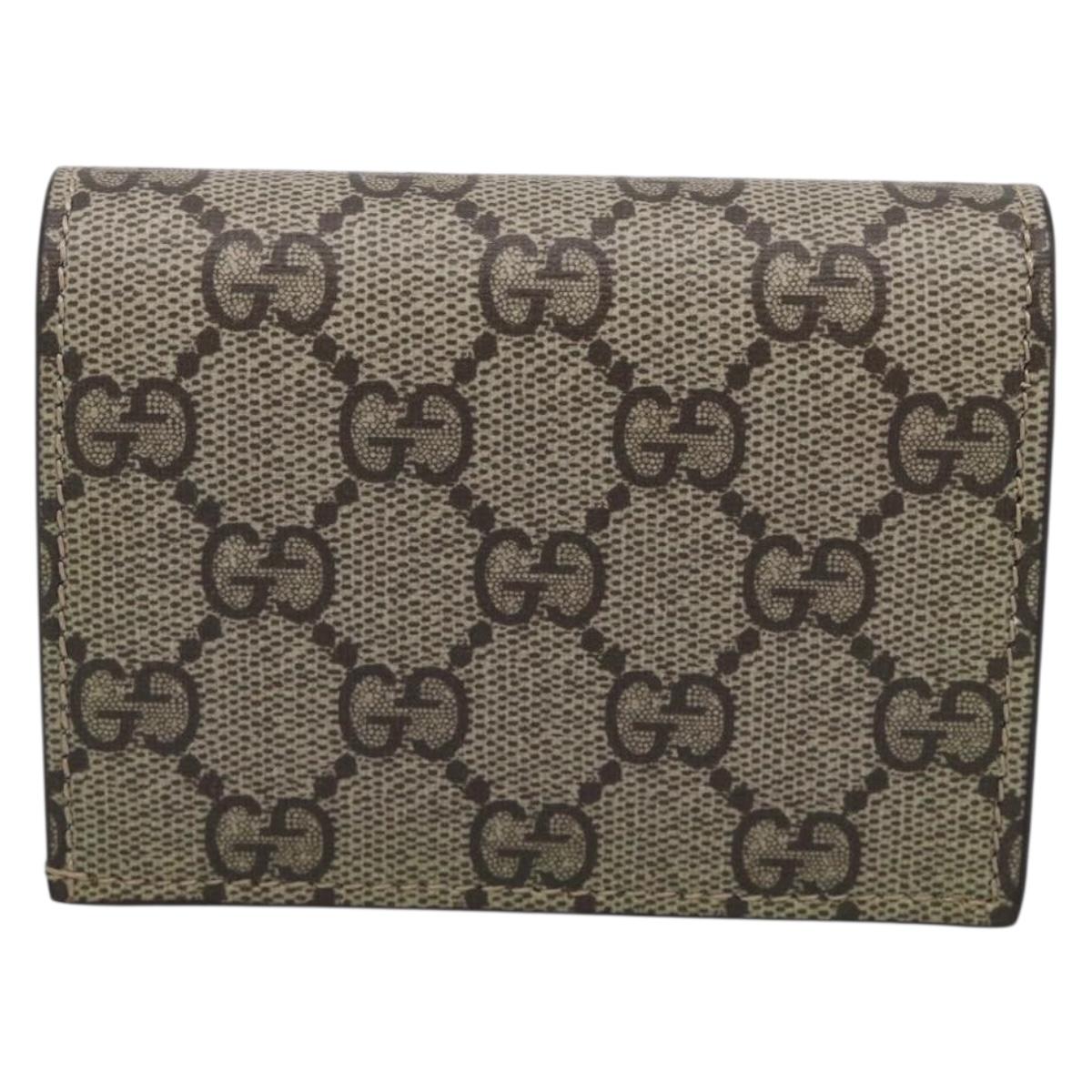 GUCCI GG Supreme Bananya Collaboration Wallet PVC Beige 701009 Auth BA17085M