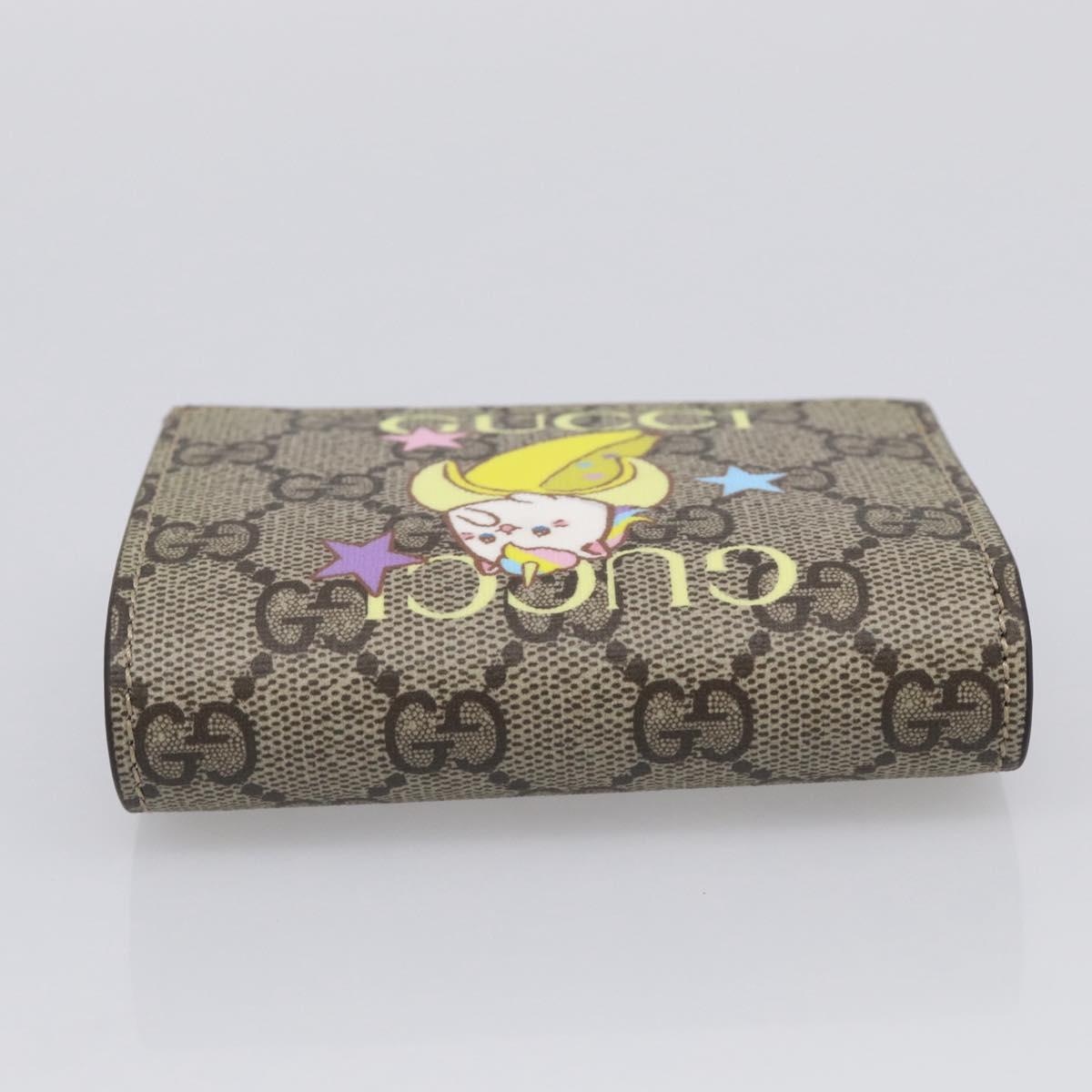 GUCCI GG Supreme Bananya Collaboration Wallet PVC Beige 701009 Auth BA17085M