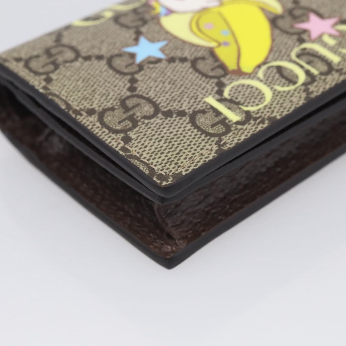 GUCCI GG Supreme Bananya Collaboration Wallet PVC Beige 701009 Auth BA17085M