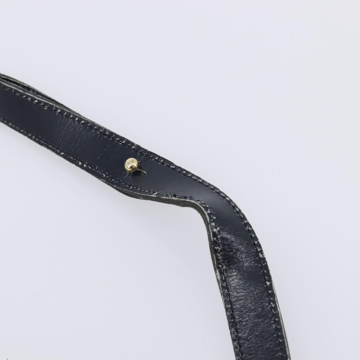 Christian Dior Trotter Canvas Shoulder Bag Navy Gold Auth BA17088