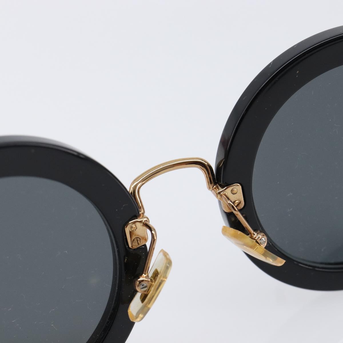 Miu Miu Sunglasses Metal Black Gold Auth BA17096