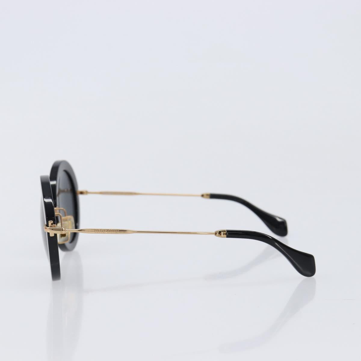 Miu Miu Sunglasses Metal Black Gold Auth BA17096