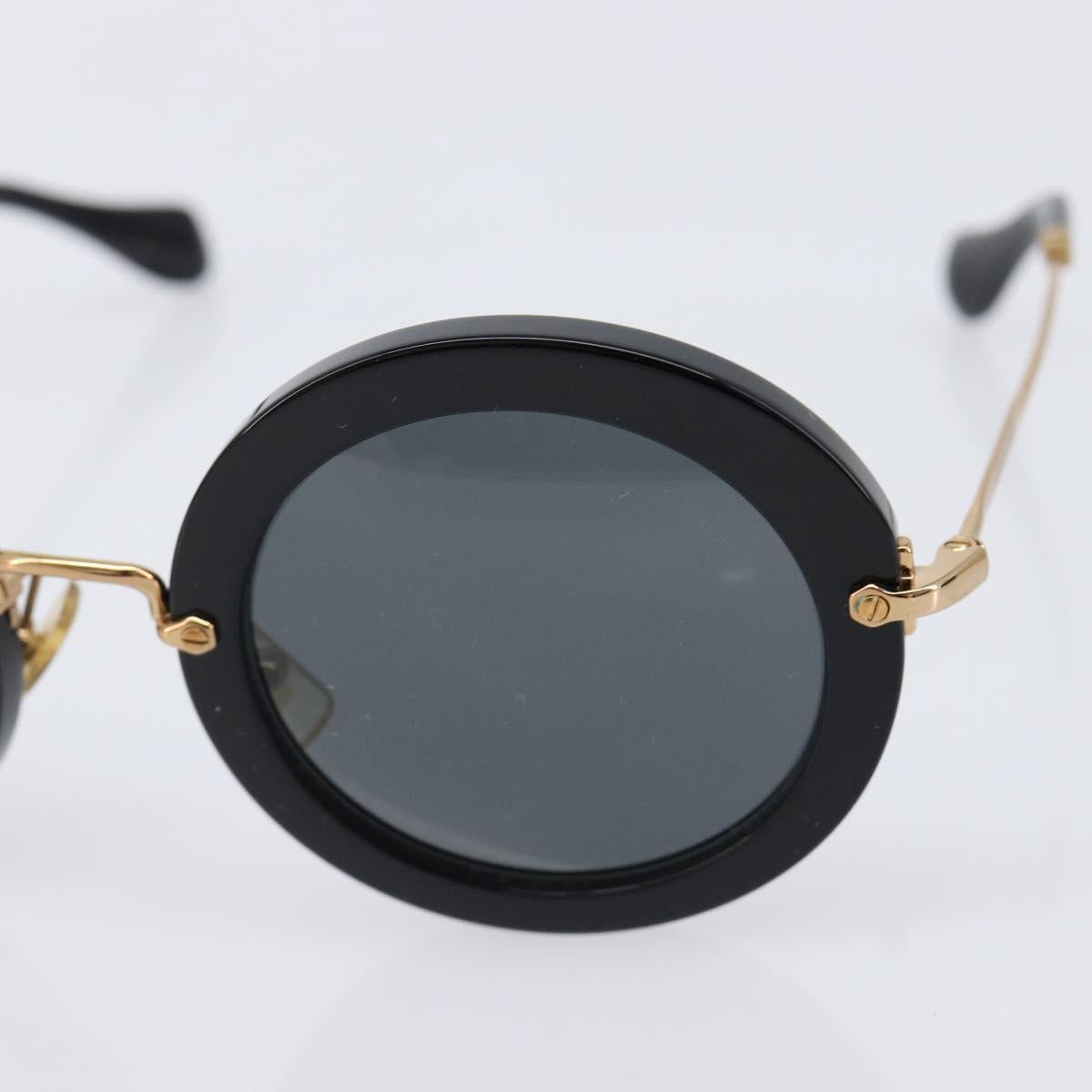 Miu Miu Sunglasses Metal Black Gold Auth BA17096