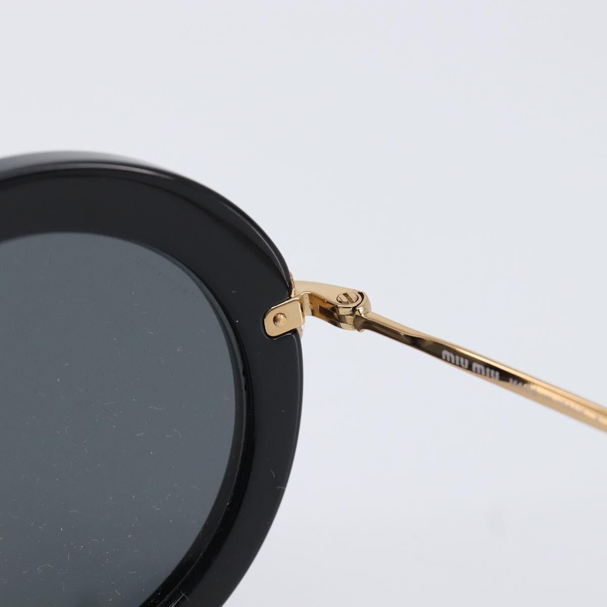 Miu Miu Sunglasses Metal Black Gold Auth BA17096