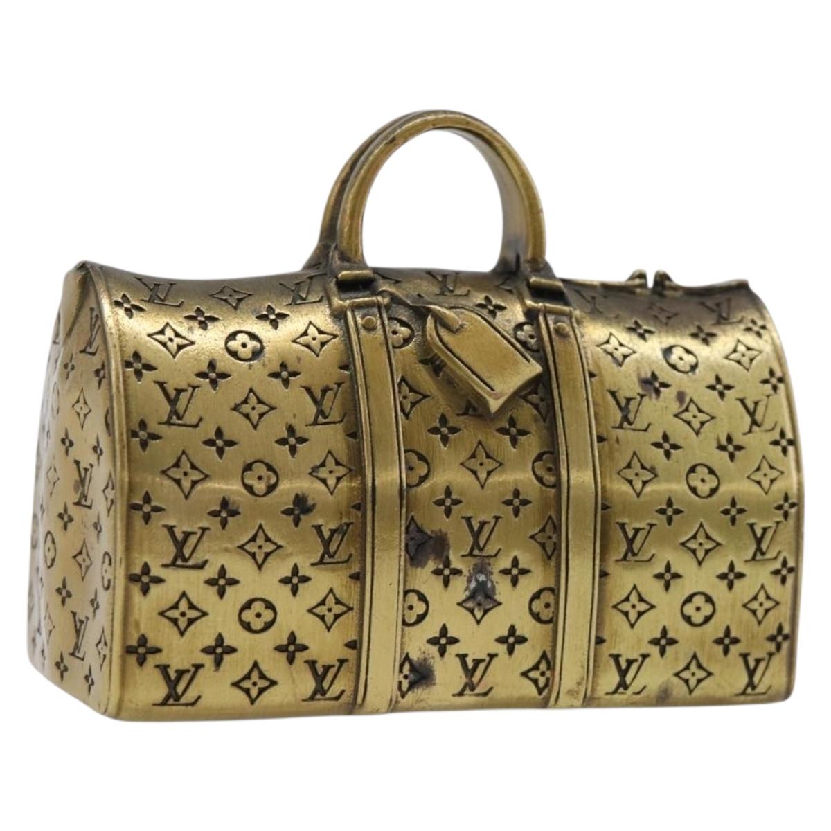LOUIS VUITTON Keepall Motif Paper Weight Metal Gold Tone LV Auth BA17102