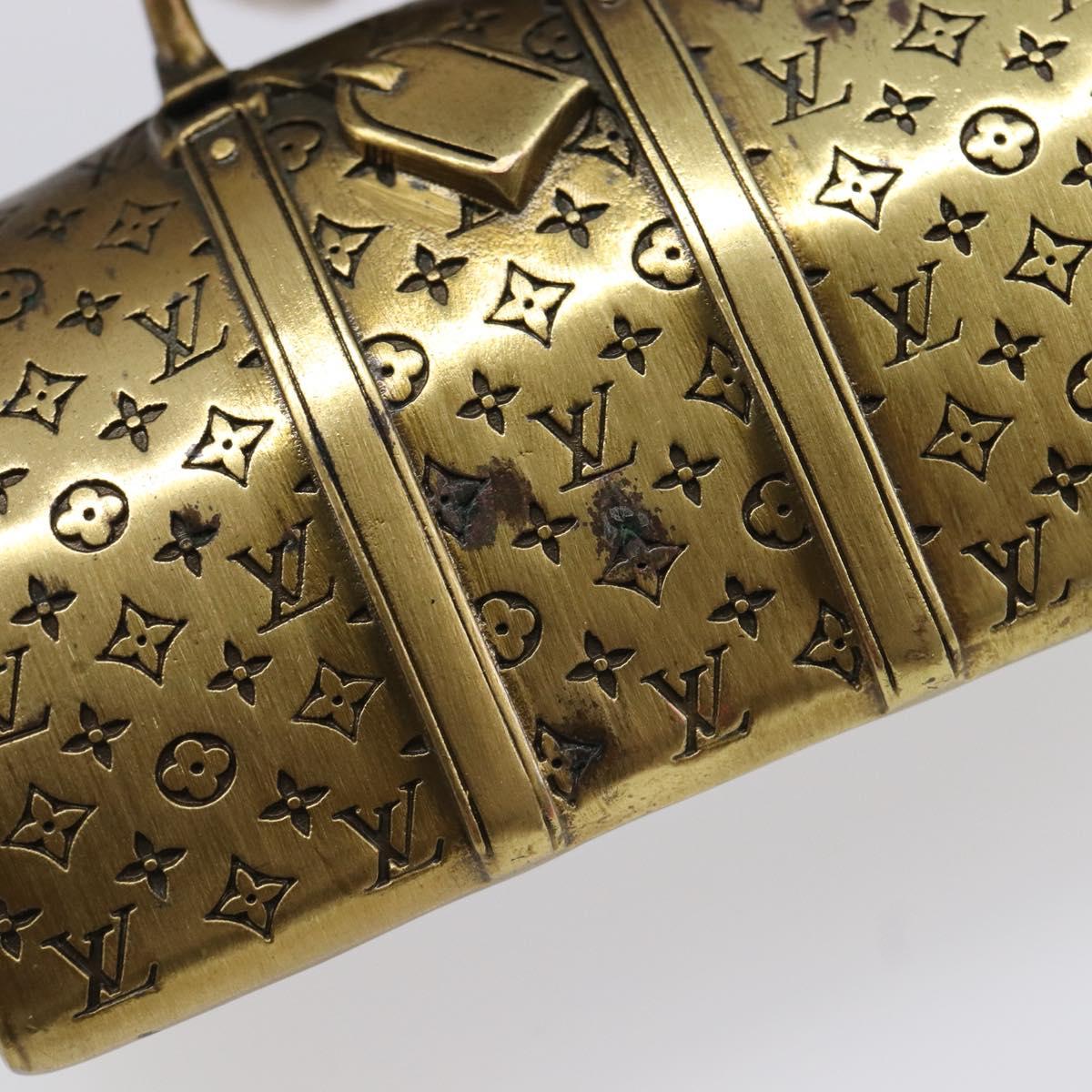 LOUIS VUITTON Keepall Motif Paper Weight Metal Gold Tone LV Auth BA17102