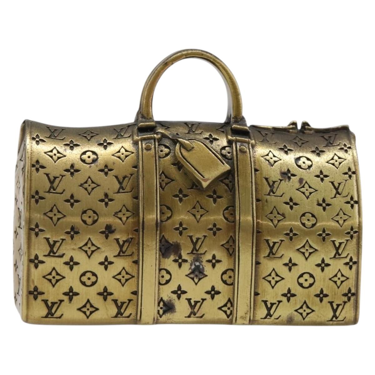 LOUIS VUITTON Keepall Motif Paper Weight Metal Gold Tone LV Auth BA17102