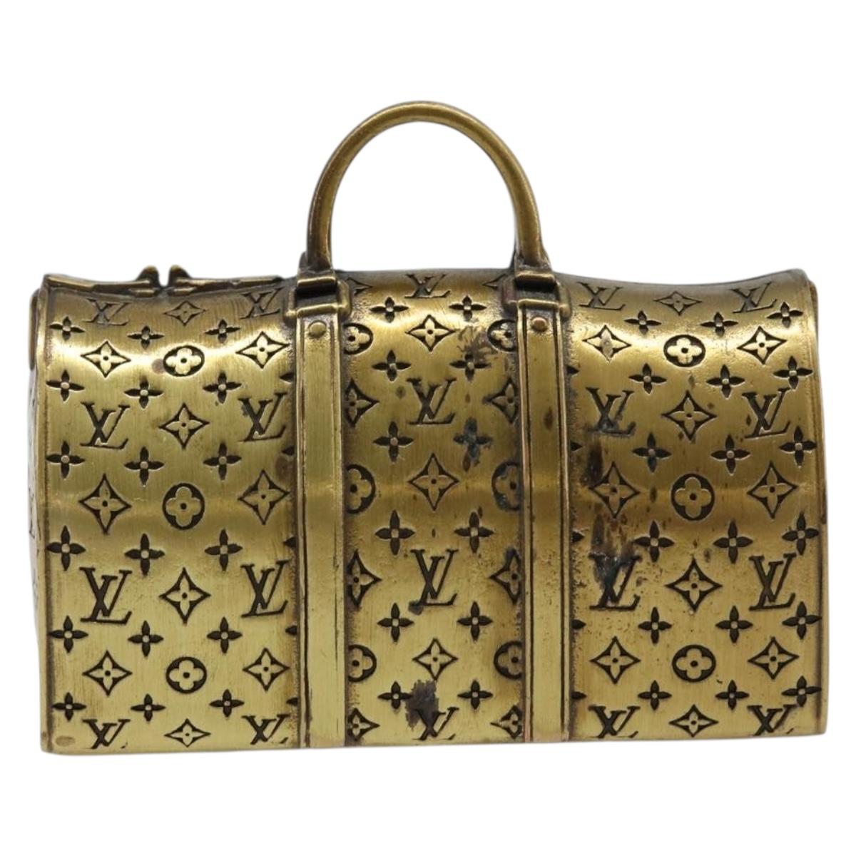 LOUIS VUITTON Keepall Motif Paper Weight Metal Gold Tone LV Auth BA17102