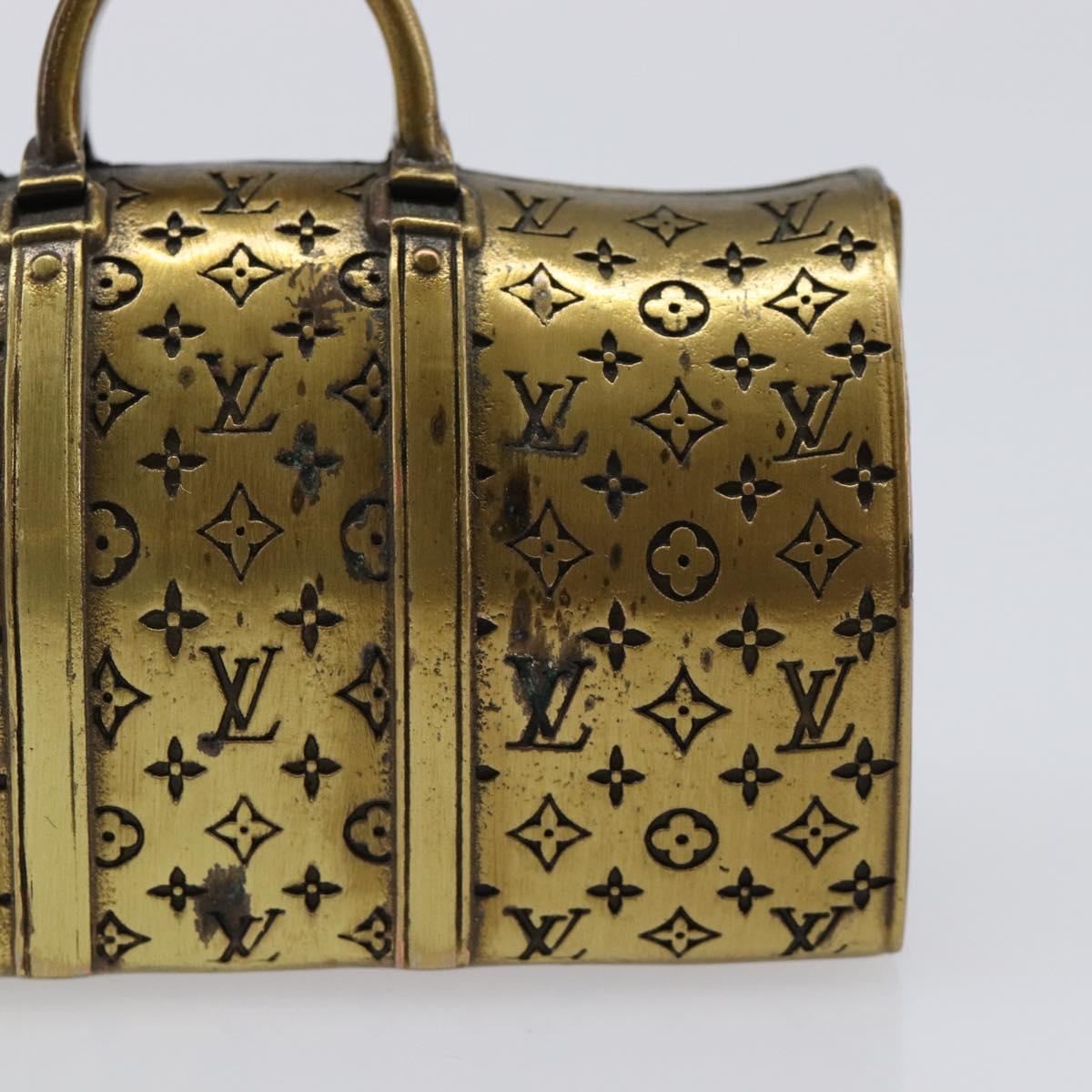 LOUIS VUITTON Keepall Motif Paper Weight Metal Gold Tone LV Auth BA17102