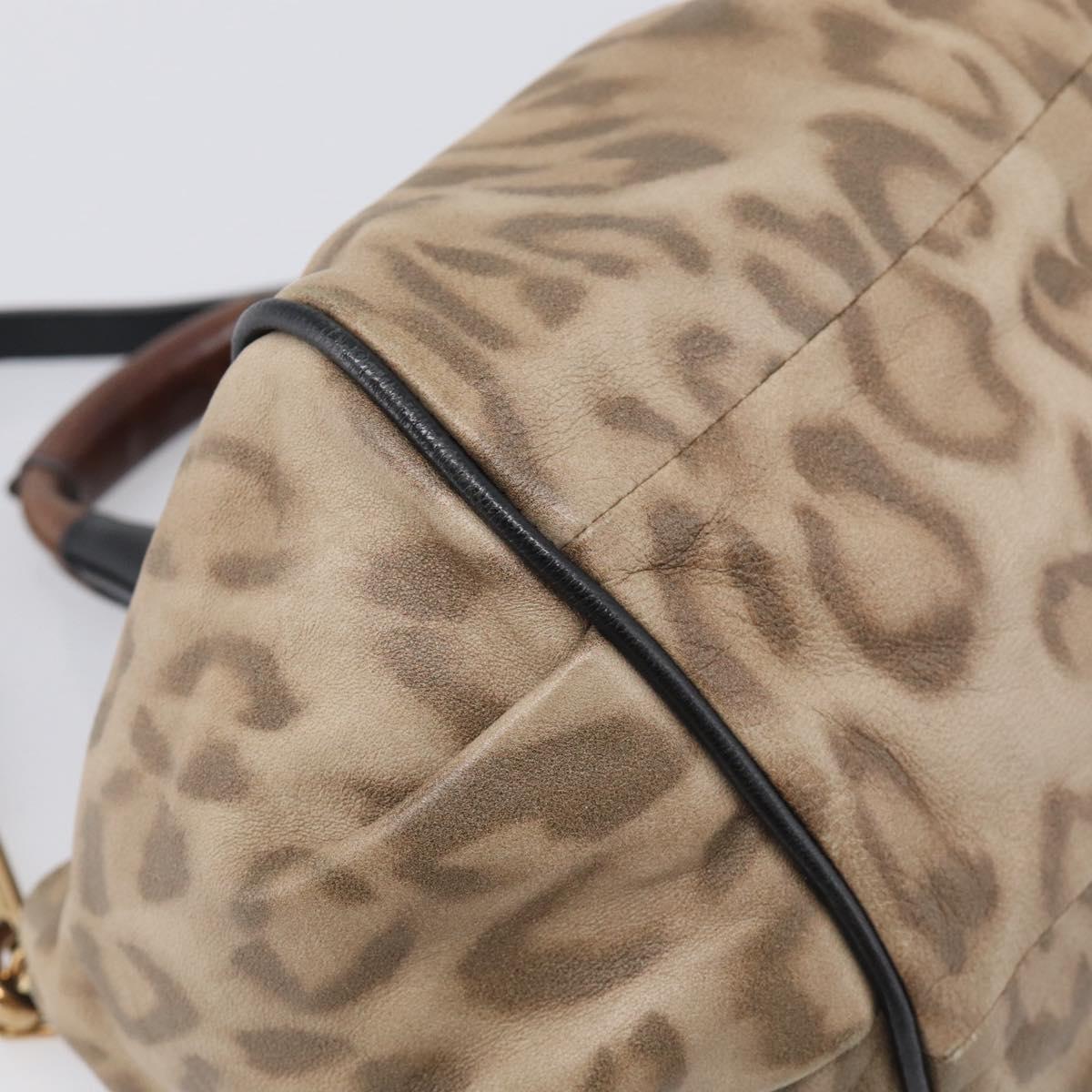 Chloe Etel Hand Bag Leather 2way Beige Gold Auth BA17109