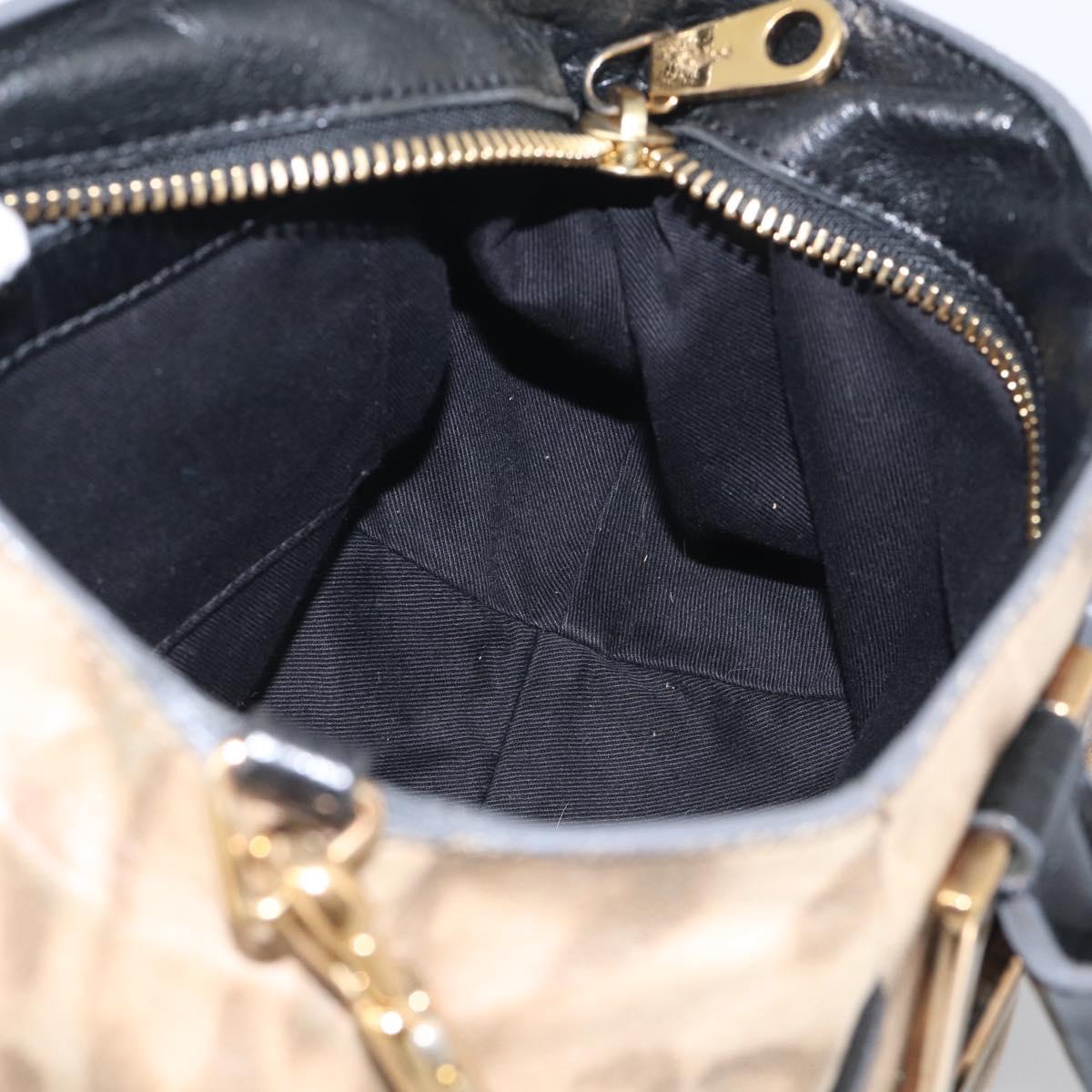 Chloe Etel Hand Bag Leather 2way Beige Gold Auth BA17109