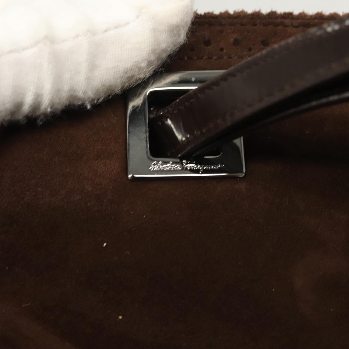 Salvatore Ferragamo Hand Bag Suede Brown Auth BA1711