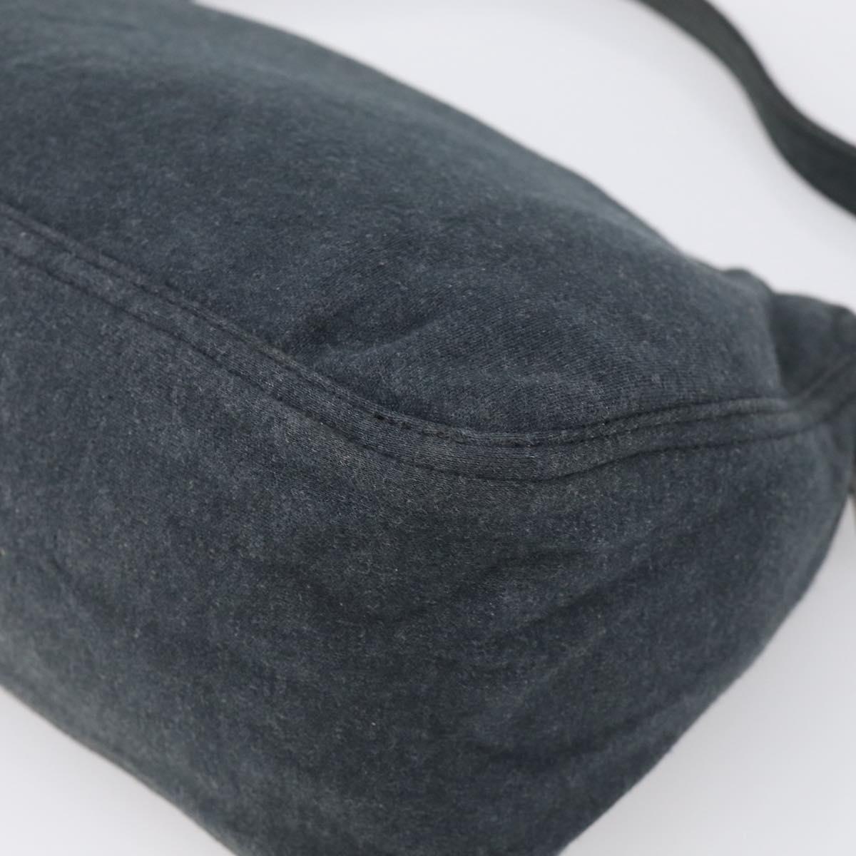 FENDI Mamma Baguette Shoulder Bag cotton Gray Auth BA17114A