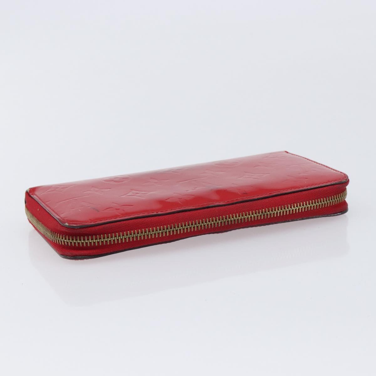 LOUIS VUITTON Monogram Vernis Pouch Wallet 3 Set Red LV Auth BA17115