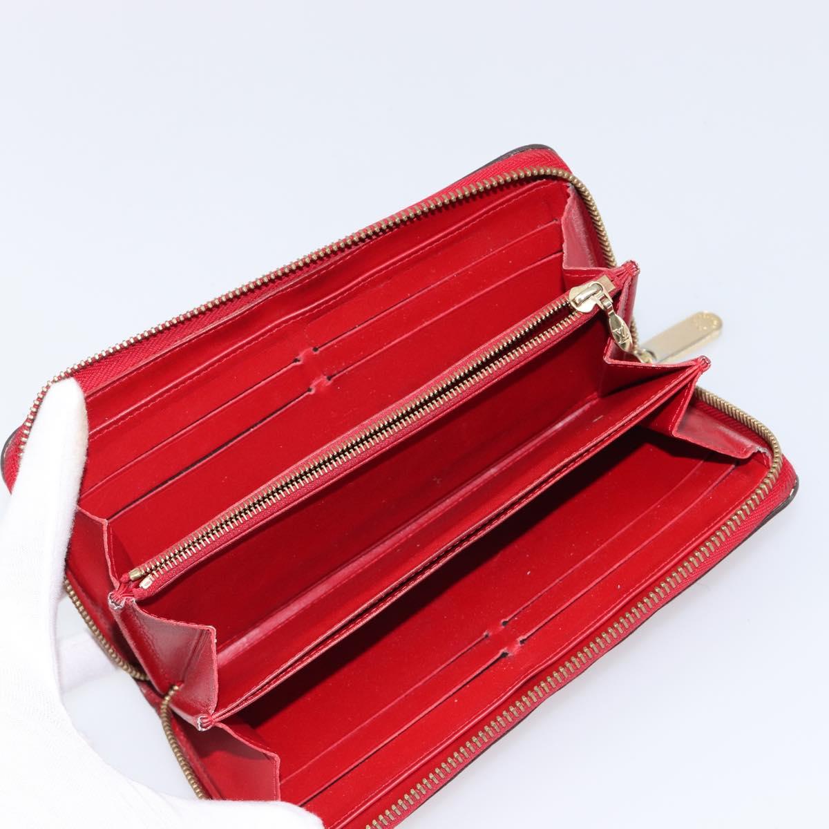 LOUIS VUITTON Monogram Vernis Pouch Wallet 3 Set Red LV Auth BA17115