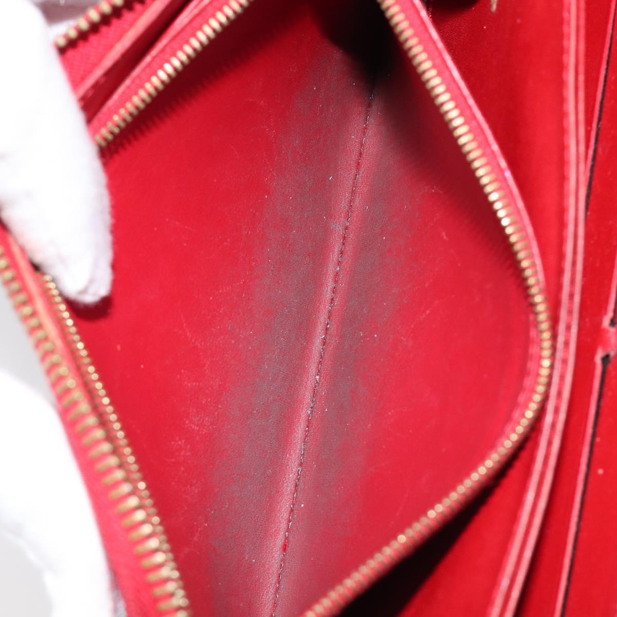 LOUIS VUITTON Monogram Vernis Pouch Wallet 3 Set Red LV Auth BA17115