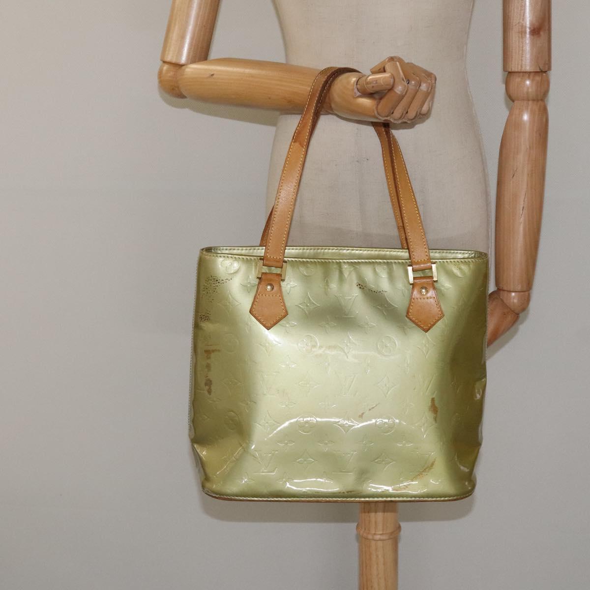 LOUIS VUITTON Monogram Vernis Houston Hand Bag Gris M91053 LV Auth BA1718