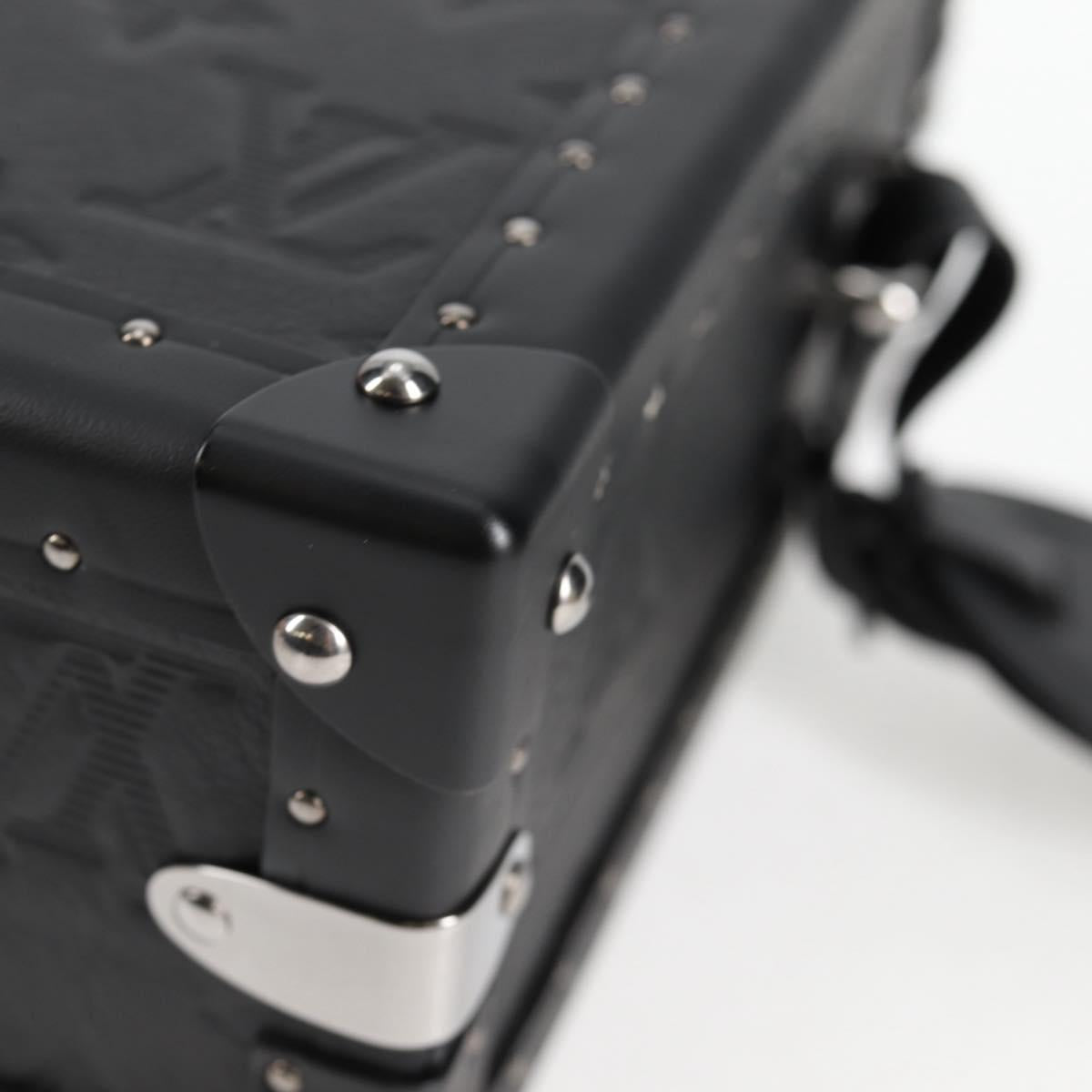 LOUIS VUITTON Monogram Shadow Clutch box Clutch Bag Black M12876 LV Auth BA1720SM