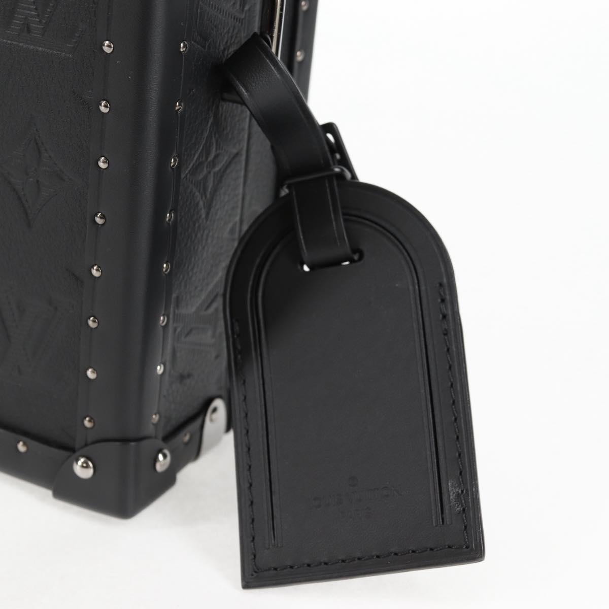 LOUIS VUITTON Monogram Shadow Clutch box Clutch Bag Black M12876 LV Auth BA1720SM