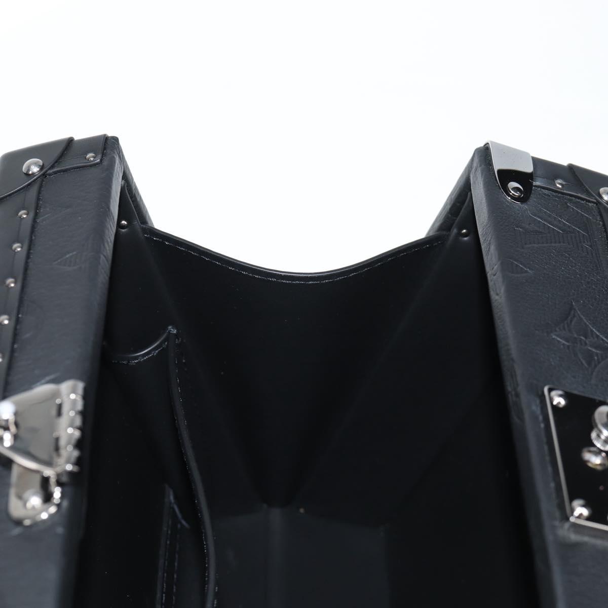 LOUIS VUITTON Monogram Shadow Clutch box Clutch Bag Black M12876 LV Auth BA1720SM