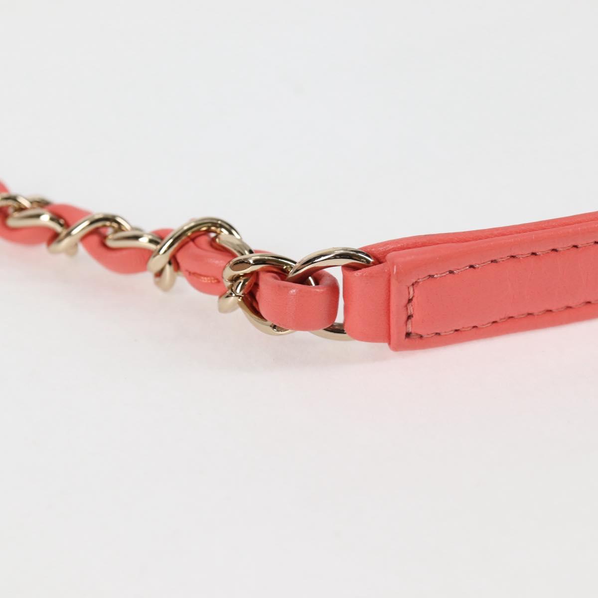 CHANEL Matelasse COCO Mark Vanity Bag Lamb Skin 2way Pink Gold CC Auth BA1724M