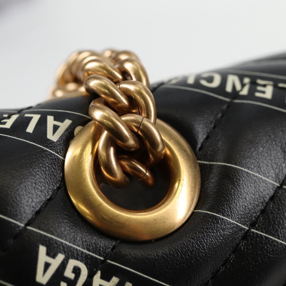 GUCCI Balenciaga Chain The Hacker Project Bag Leather Black 443497 Auth BA1727M