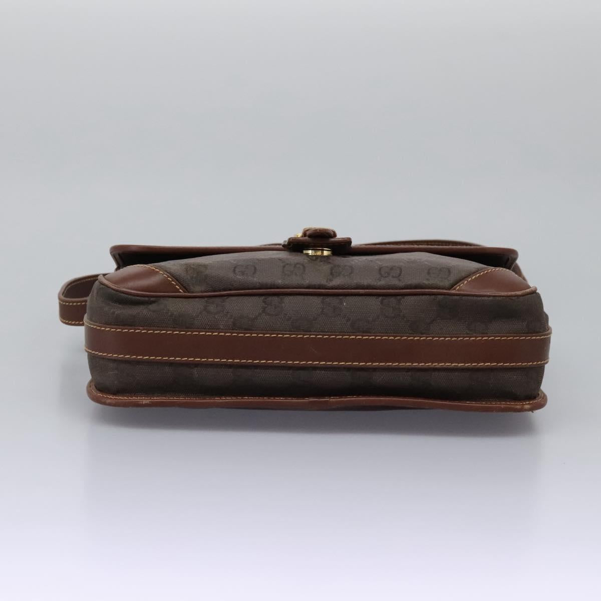 GUCCI GG Canvas Shoulder Bag Brown Gold 001 261 0613 Auth BA1734