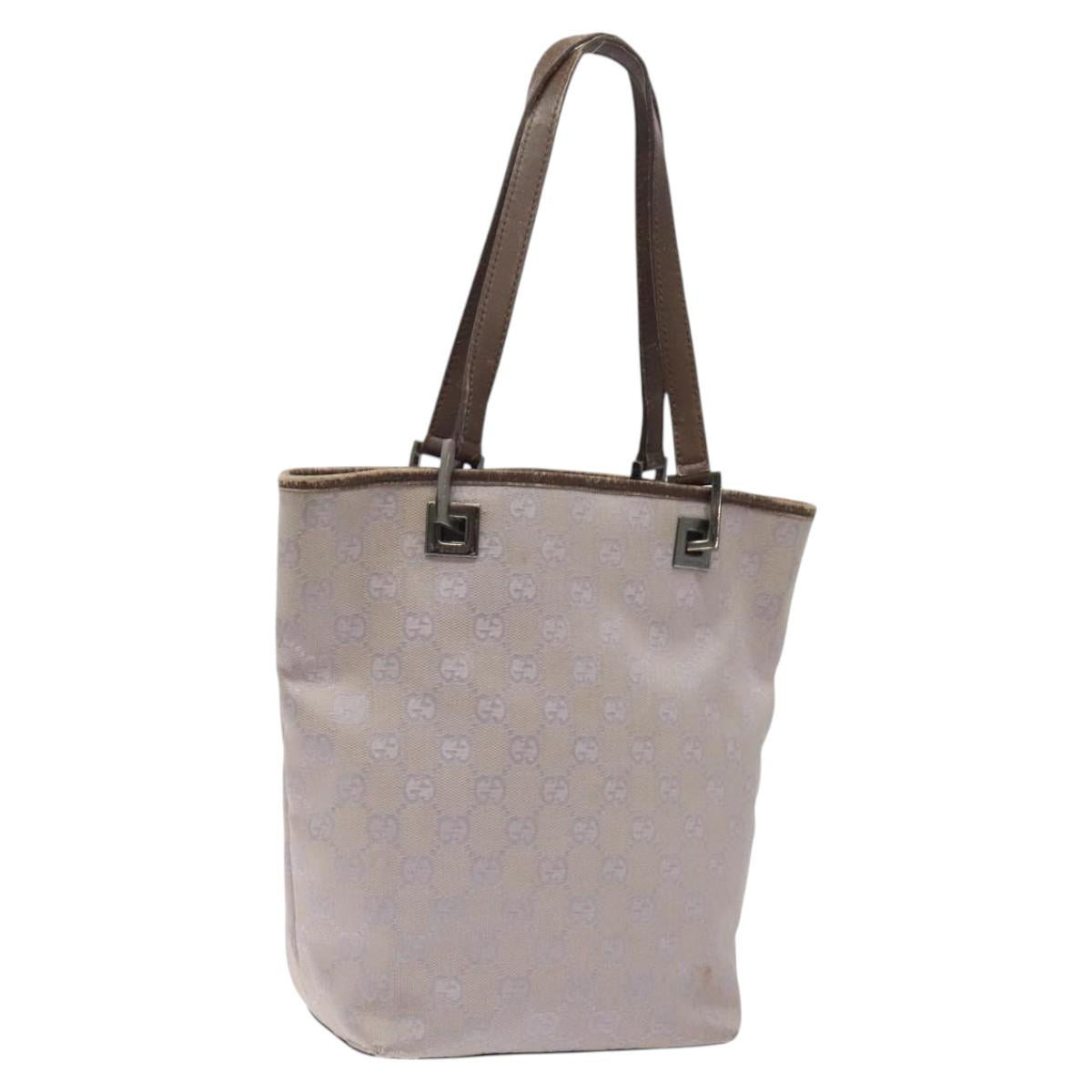 GUCCI GG Canvas Tote Bag Silver Purple 31244 Auth BA1736