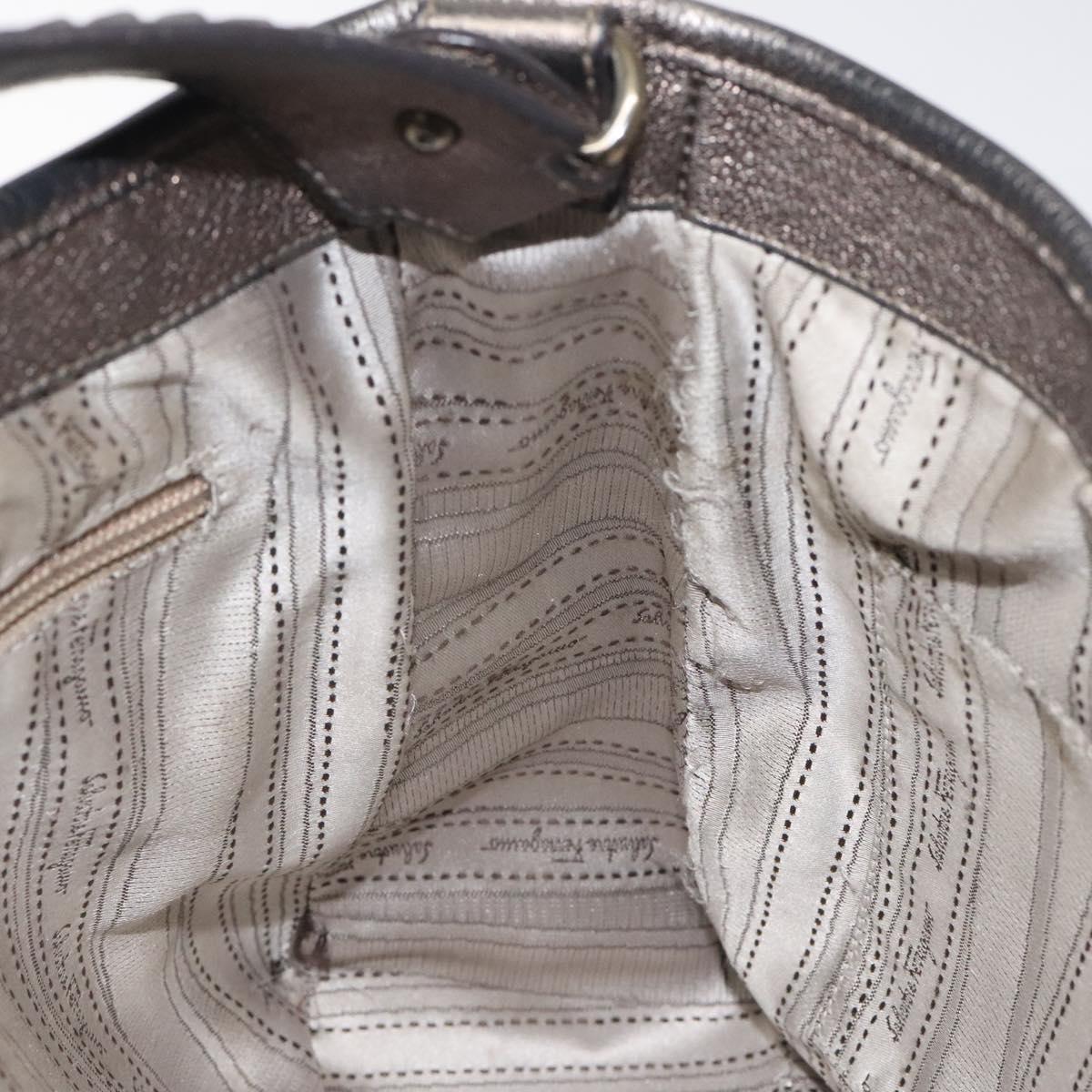 Salvatore Ferragamo Shoulder Bag Leather Champagne Gold Auth BA1746