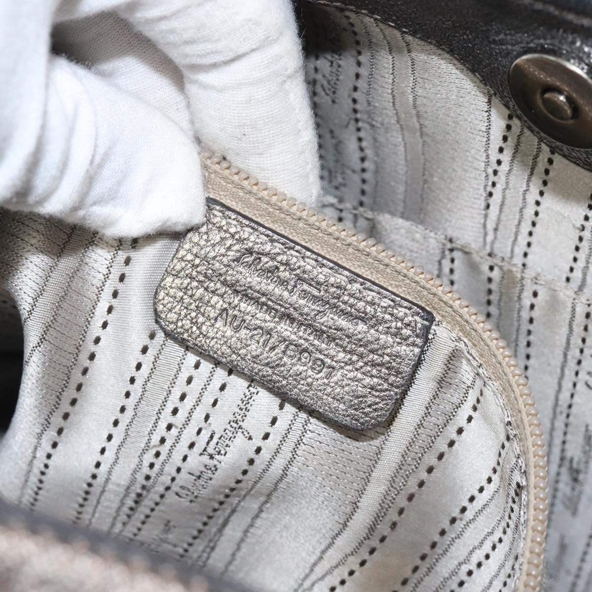 Salvatore Ferragamo Shoulder Bag Leather Champagne Gold Auth BA1746