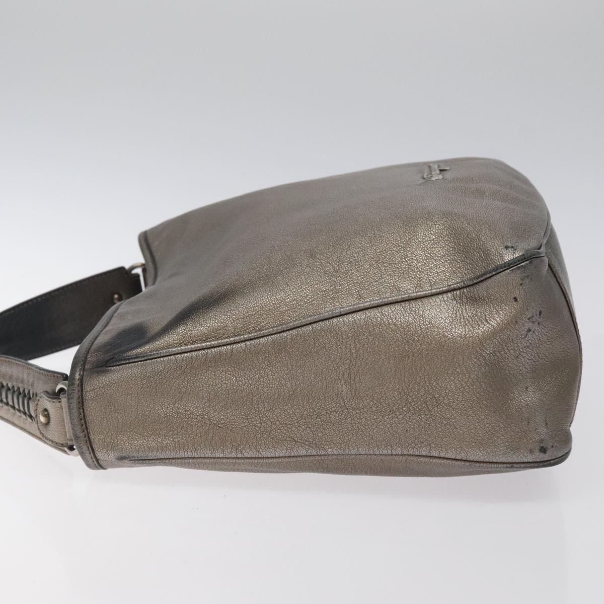 Salvatore Ferragamo Shoulder Bag Leather Champagne Gold Auth BA1746