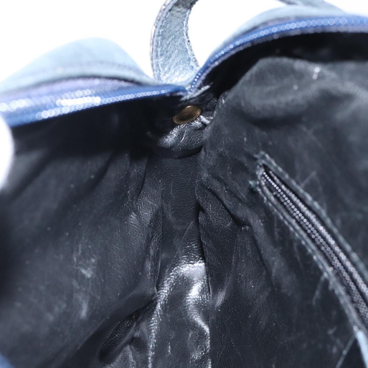 Salvatore Ferragamo Shoulder Bag Suede Navy Gold Auth BA1748